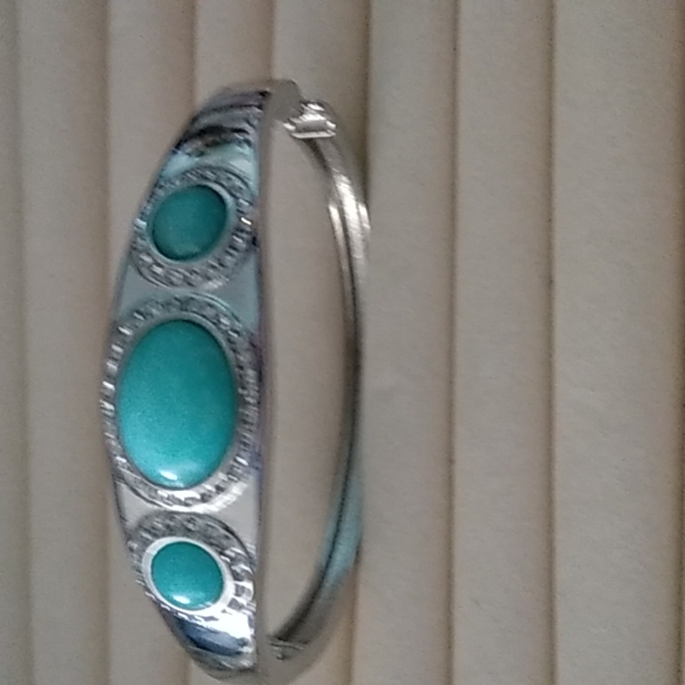 8-in amazonite and sterling silver bracelet